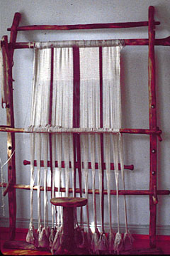 Replica of ancient loom.